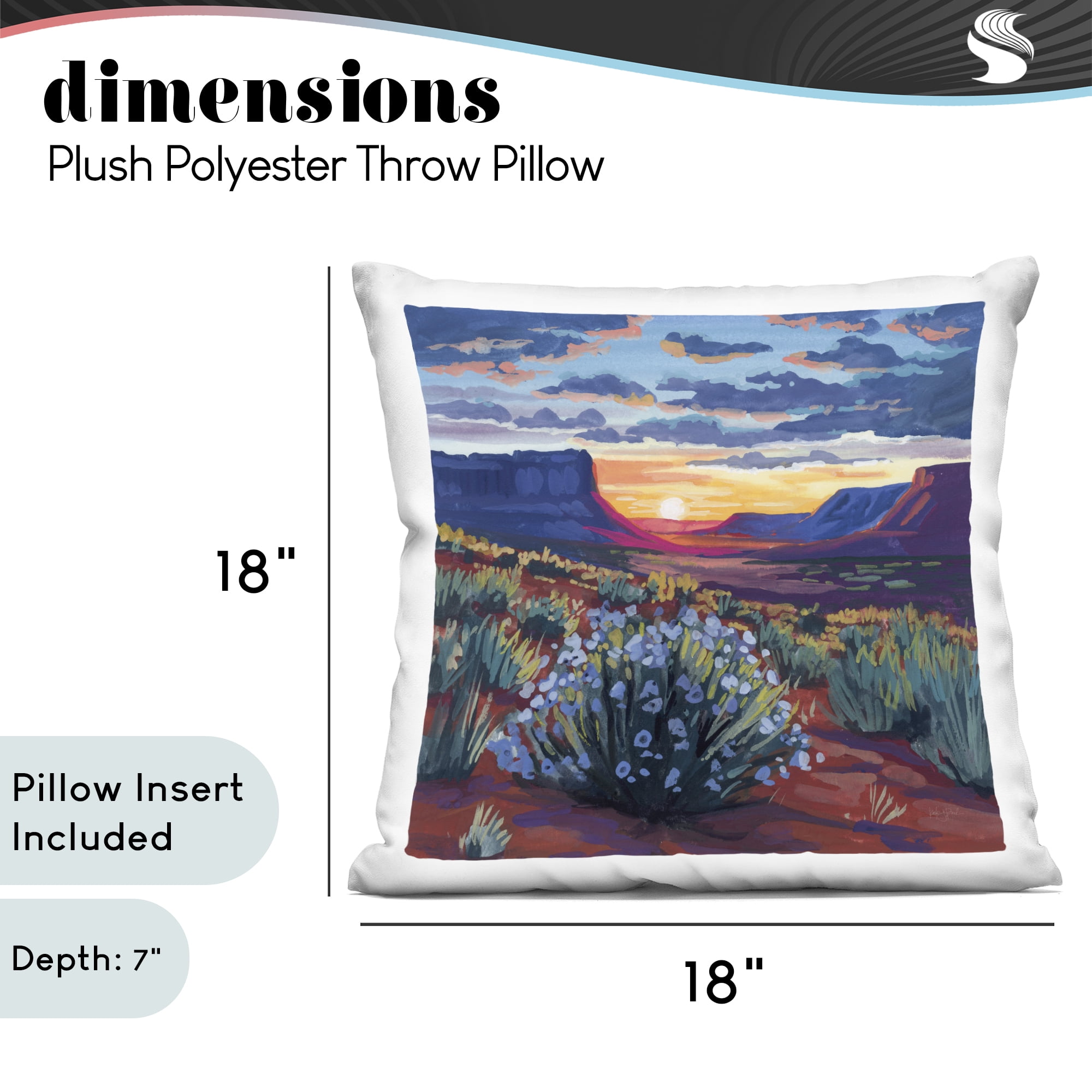 Stupell Industries Desert Sunset on Blooming Bush Decorative Printed Throw Pillow, design by Kate Jarvik Birch