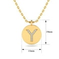thumbnail image 2 of SuperJeweler Y Initial Necklace, Disc Style, in 14 Karat Yellow Gold With 9 Diamonds, With Free 18 inch Chain, for Women, 2 of 3