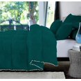 thumbnail image 2 of D.N.G. BEDDINGS Luxurious 3 Piece Pom Pom Half Pinch Pleated Comforter Set, 800 Thread Count, 100% Egyptian Cotton, White Vintage Pom-Pom Fringe Super Soft (Super King Size Solid Teal Color), 2 of 4