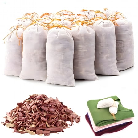 LAMIRO 20Pcs Cedar Sachets Bags,Cedar Chips For Closets And Drawers,Cedar Blocks For Clothes Storage,Cedar Wood Closet (20Pack)