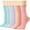 D-Macaron Colors, variant on Loritta 7 Pairs Ruffle Socks Womens Crew Socks Casual Cute Frilly Cotton Socks for Women Soft