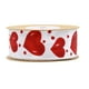 thumbnail image 1 of 1 rollo de cinta decorativa de poliéster con diseño de corazón, color rojo, para envolver regalos., 1 of 6