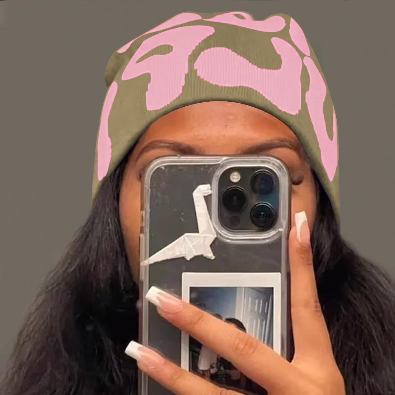 【美品】 isecai Whimgy Beanie Gray×Pink isecai Whimgy Beanie Gray×Pink （IsecaI Whimsy Beanie