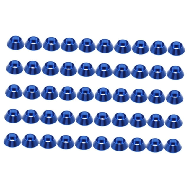 50 Pcs Joint de Tasse Vis Conique M5 Laveuse Conique Valve de Service Réfrigérateur Joint Conique Tête de Tasse Conique Remplacement Joint de Tête de Tasse Laveuse Entretoises en Alliage d'Aluminium Noir