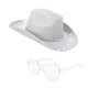 thumbnail image 4 of Sombrero de vaquero occidental con purpurina, sombrero de vaquera para adultos, cómodo sombrero de jazz, sombrero para el sol para Blanco, 4 of 9