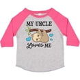 thumbnail image 3 of Inktastic My Uncle Loves Me with Sloth and Hearts Boys or Girls Toddler T-Shirt, 3 of 5