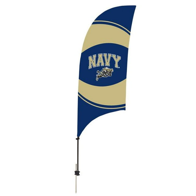 Showdown Displays 810028NAVY-003 7.5 ft. Navy Midshipmen Razor Feather NCAA Flag with Spike Base - No.003
