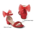 thumbnail image 5 of DREAM PAIRS Girls Sandals Low Heel Dress Pump Ankle Strap Interchangeable Bow Flower Wedding Party Shoes for Little Kid/Big Kid, 5 of 6