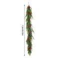 thumbnail image 3 of AYktou 4.9 Ft Christmas Garlands, Artificial Green Vines Fake Plants Red Berries Rattan with Hook, Christmas Thanksgiving Hanging Pendant for Xmas Tree Fireplace Staircase Porch Home Decoration, 3 of 5