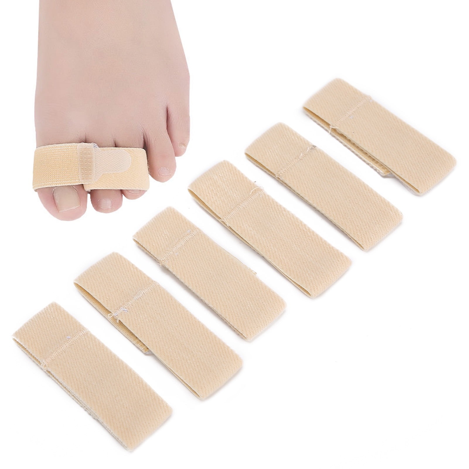 LHCER 6Pcs Elastic Toe Wrap Splint, Hammer Toe Straightener Toe Separator Splints for Bent Toes