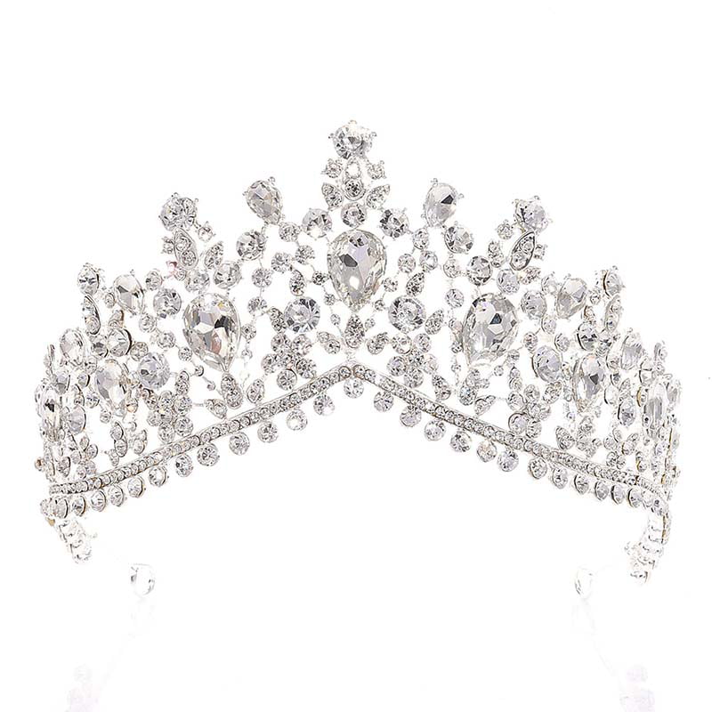 Miss America Pageant Bridal Wedding Rhinestone 6.5cm Tall Tiara Full Round Crown