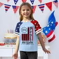 thumbnail image 3 of Grblisyd 4th of July Girls Shirts Kids American Flag Tshirt Patriotic Crew Neck Short Sleeve Top Independence Day Outfit 10-12y, 3 of 5