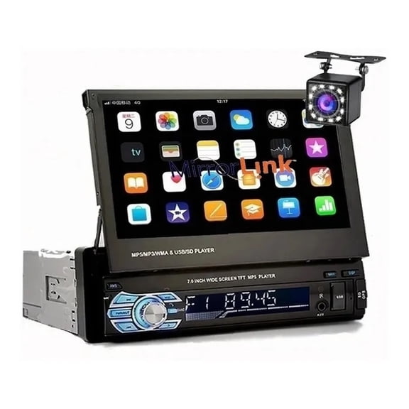 Autoestéreo Eleck Fnbrli Mirror Link Retráctil 7 In 1 Din