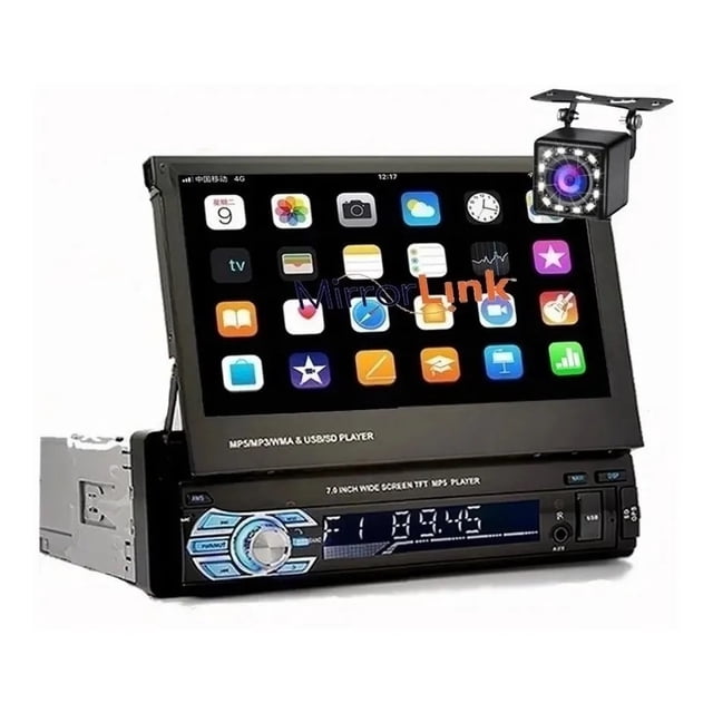 Autoestéreo Eleck Fnbrli Mirror Link Retráctil 7 In 1 Din
