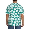 thumbnail image 5 of Vsdgher Green Baseball Print Men's Wrinkle Free Untucked Cuban Shirt Business Casual Button Down Shirts Short Sleeve Shirt, 5 of 7