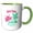 Green/White, variant on 3drose, New York State, the Usa. the Empire State. Established in 1788, 11oz Two-tone Blue Mug