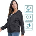 thumbnail image 5 of Lovebay Women's Wind & Waterproof Hooded Rain Jacket Black M, 5 of 12