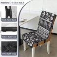 thumbnail image 6 of TSOVTHRID Aztec Elephant Floral Black Print Quilted Seat Cushion Covers for Kitchen Stretchy Chair Cushion Slipcovers Practical Armless Chair Covers with Detachable Strap, Set of 1, 6 of 7