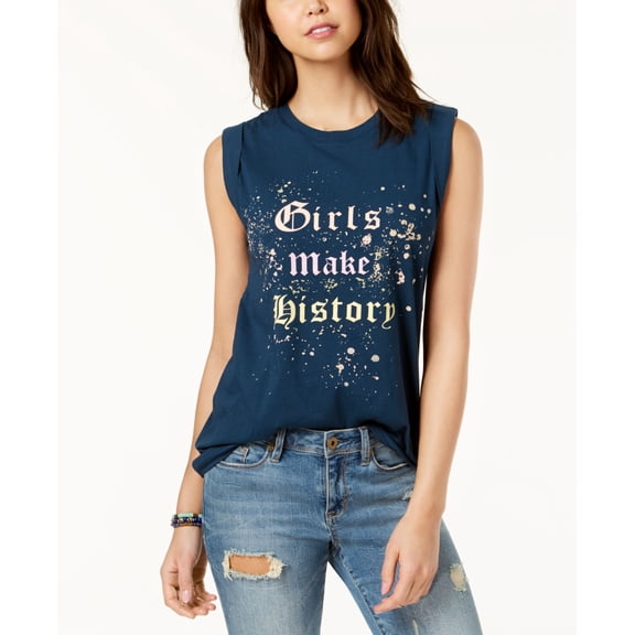 Rebellious One Juniors Girls Make History Graphic Print Tank Top
