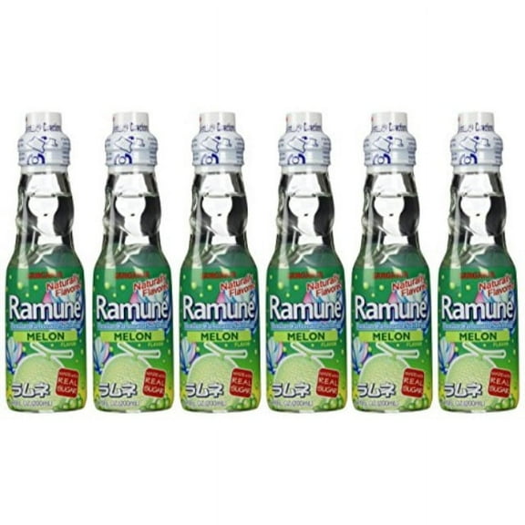 Sangaria Ramune Marble Soft Drink Melon Flavor 6 Pack