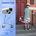 thumbnail image 6 of 200W Kid Electric Scooter for Age 6-14 with 3 Speeds(5/8/12 Mph), LED Display, Colorful Lights, Gift for Kid, Grey, 6 of 9