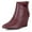 Burgundy, variant on BLISSFUL STEP Women's Pointed Toe Zipper Wedge Heel Ankle Booties