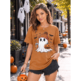 thumbnail image 5 of KimSoong Women Halloween T-Shirt Cute Ghost Fall Pumpkin Graphic Shirt Coffee Lover Tees Short Sleeve Tops, 5 of 18
