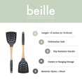 thumbnail image 2 of Beille Grey Nylon Slotted Spatula Ergonomic Wooden Handle 13 Inch Utensil, 2 of 10