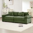 thumbnail image 3 of 92" Modern Corduroy Sectional Couches for Living Room, Atmosphere Cozy Couch with Large Seat, Green Lovesac Couch Seater for Couchfor Compact Spaces, Muebles para la Sala, 3 of 10