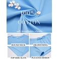 thumbnail image 5 of Ekouaer Womens 100% Cotton 2 Pieces Short Sets Summer Short Sleeve Outfits Casual Matching Lounge Set with Pockets, 5 of 6