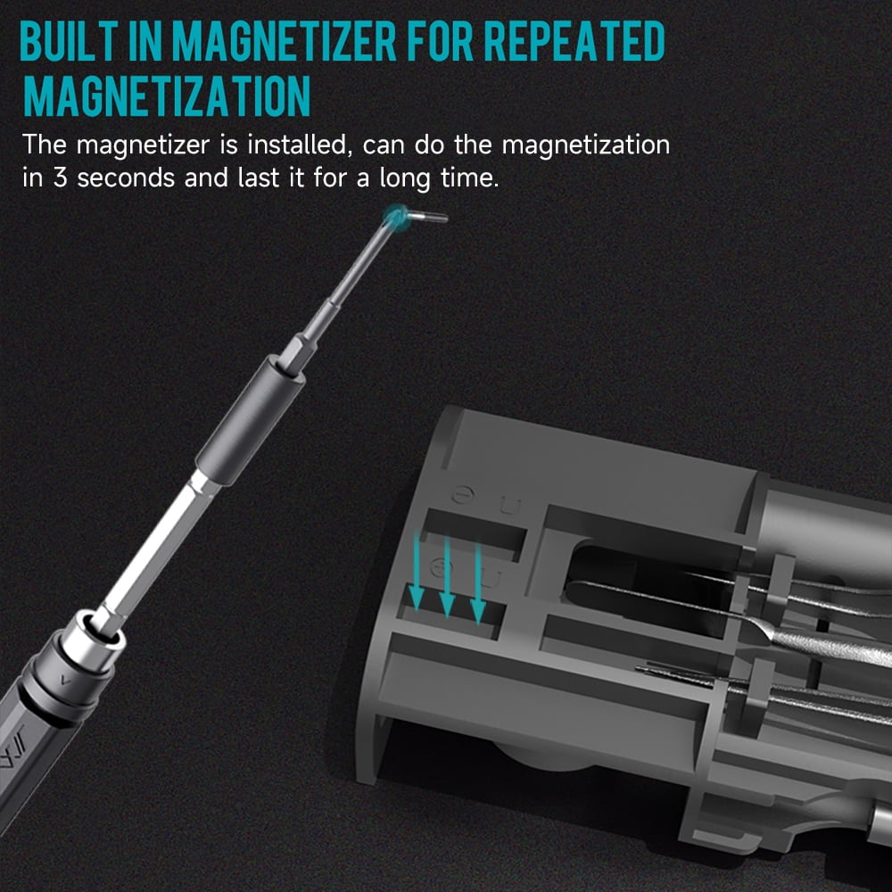 TOPTENG Precision Screwdriver Set 60-Pieces Hobby and Repair Set DIY PC Phone Hardware Electronic Devices Repair Watch Portable Compact 4mm Bits Slim Rotating Screwdriver Tweezers