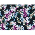 thumbnail image 2 of Zelouf Romance Daze On Maven Crepe Knit  , Sewing, DIY, Crafts Fabric by the Yard, 967 Blk/orchid, 20 Yard, 2 of 2