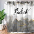 thumbnail image 2 of Get Naked Grey Shower Curtain, Golden Grey Marble Texture Shower Curtain Sets, Abstract Watercolor Modern Bathroom Curtain with Hooks Waterproof Fabric Decor, 72X75IN, 2 of 3