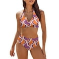 thumbnail image 1 of YDLCAFD Easter Women's Fresh Printed Quick Drying Strap Bikini Split Swimsuit, 1 of 7