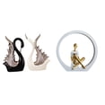 thumbnail image 1 of Elegante Escultura De Cerámica De Dama Cisne Para Escritorio, Estante, Aniversario, Dormitorio, Centro De Mesa, Estantería, Adorno Abstracto De Granja., 1 of 8