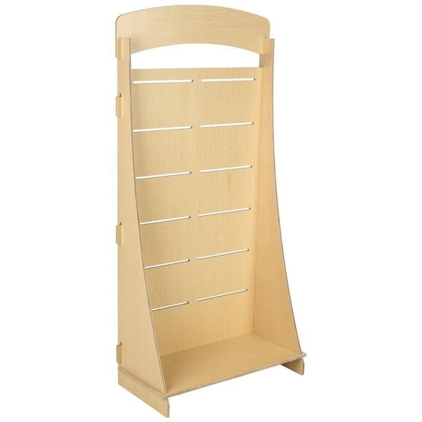 Displays2Go Plywood Slatwall Kiosk, Melamine, Interlocking Board Design