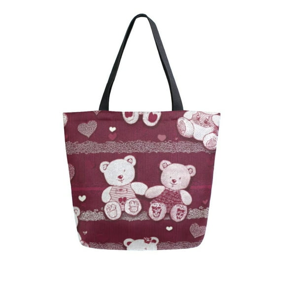DIXRUYEE Tote Bag Women Weekender Travel Bag Shoulder Handbag Crimson Teddy Bear Jubilee Printed