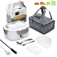 thumbnail image 1 of Electric Lunch Box Food Heater - FORABEST 2-In-1 Portable Food Warmer Lunch Box for Car & Home – Leak proof, 2 Compartments, Removable 304 Stainless Steel Container, SS fork & spoon and Carry Bag, 1 of 1