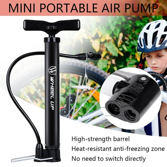 Mini Bike Pump Portable Hand & Foot Activated Aluminum Tire Inflator | Compact Frame-Mounted Design | Compatible with Presta & Schrader Valves | Includes Gas Needle | for Bikes, Balls, Balloons | 1