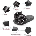 thumbnail image 4 of Girls Glitter Slides Slippers Black Sequin Bow Shoes for Kids Beach PVC Molded Footbed Flatform Sandals, 4 of 4
