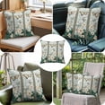 thumbnail image 6 of Retro Window Flowering Throw Pillow Cover Teal Floral Butterfly Cotton Linen Cushion Cover Throw Pillow Case with Invisible Zipper for Couch Sofa Bed Chair Car 24x24 Inch, 6 of 9
