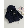 thumbnail image 3 of Bagilaanoe Newborn Baby Girl Boy Winter Fuzzy Coat Long Sleeve Hooded Jacket 6M 9M 12M 18M 24M Infant Fall Fleece Zipper Outwear, 3 of 8