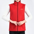 thumbnail image 5 of MAIHAN-Women's Fleece Vest Outerwear Sleeveless Lightweight Zip Jackets Warm Soft Vests with Zipper Pockets Mid Age Stand Collar Warm Winter Vest, Cozy Lightweight Sleeveless Jacket(RD2,XXXL), 5 of 5