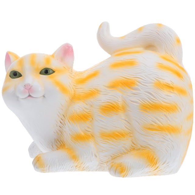 Dispensador de pañuelos de resina con forma de gato para dormitorio, baño y comedor Bonita caja de pañuelos con temática de gato, decoración de escritorio