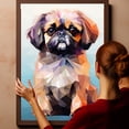 thumbnail image 6 of Thuan Pekingese Art Funny Dog Canvas Wall Art Watercolor Animal Cute Puppy Painting Canvas Prints for Farmhouse Kitchen Bedroom Bathroom Decor Framed and Ready to Hang, 6 of 6