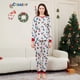 thumbnail image 4 of Pijama para padres e hijos de Navidad, otoño/invierno 2024, nuevo conjunto para el hogar con estampado floral blanco, 4 of 5