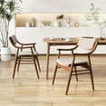 thumbnail image 2 of Costway Velvet Dining Chair Set of 2 with Padded Seat & Back Armrests Rubber Wood Frame Brown, 2 of 9