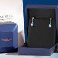 thumbnail image 5 of Gem Stone King 14K White Gold Blue Zircon Earrings for Women | 2.50 Cttw | Gemstone Birthstone | Oval 7X5MM, 5 of 6