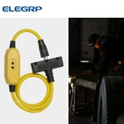 ELEGRP 15A Manual Reset Inline GFCI Extension Cord 3FT 12/3 SJTW Heavy Duty Cable 3 Wires 3 Prongs Grounded Plug with 3 Electrical Outlets, Indoor and Outdoor Christmas Light,Broom Tail Design,UL
