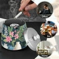 thumbnail image 4 of Yayeee Ashtray with Lid for Cigarette Smokeless Stainless Steel Home Ash Holder, Green Floral, 4 of 7